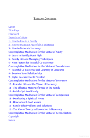 Index of The Happy and Harmonious Family